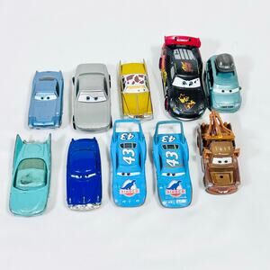 Disney Pixar Cars Lot of 10 Diecast Metal Mixed Character Car Toys McQueen